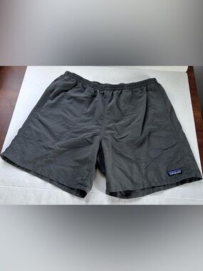 Patagonia Baggies Longs Mens Large Gray 7” Inseam Elastic Waist Lined 58033